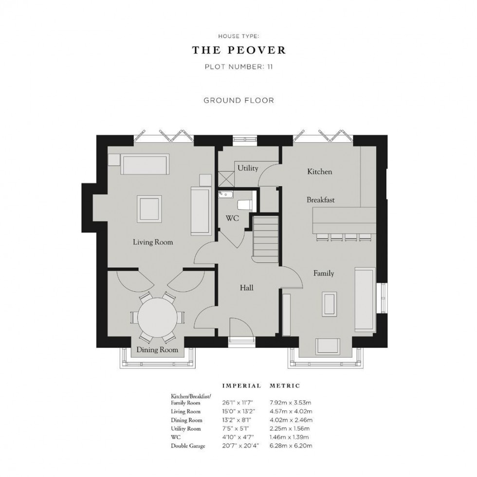 Floorplan for Oval Place, Nether Alderley