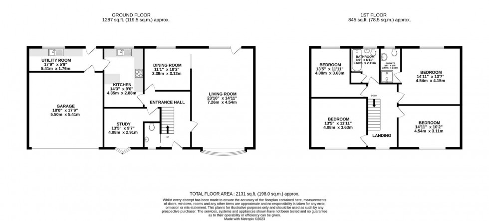 Floorplan for One Oak Lane, Wilmslow