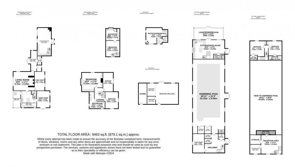 Floorplan for Farmhouse and holiday cottages on Lask Edge Road, Biddulph