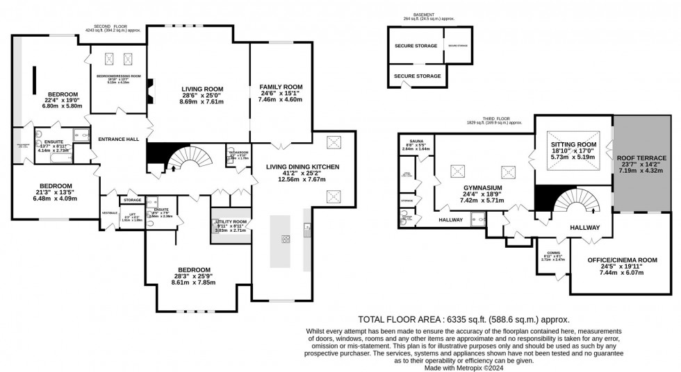 Floorplan for Penthouse Apartment on Brook Lane, Alderley Edge