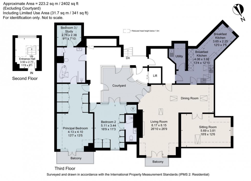 Floorplan for Penthouse Apartment on Hawthorn Lane, Wilmslow